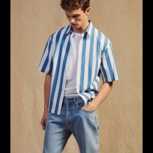 NEW Sandros Paris Candy Srtiped mens shirt.